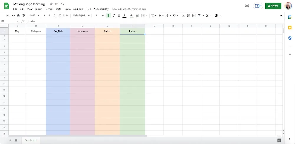 google spreadsheet 01