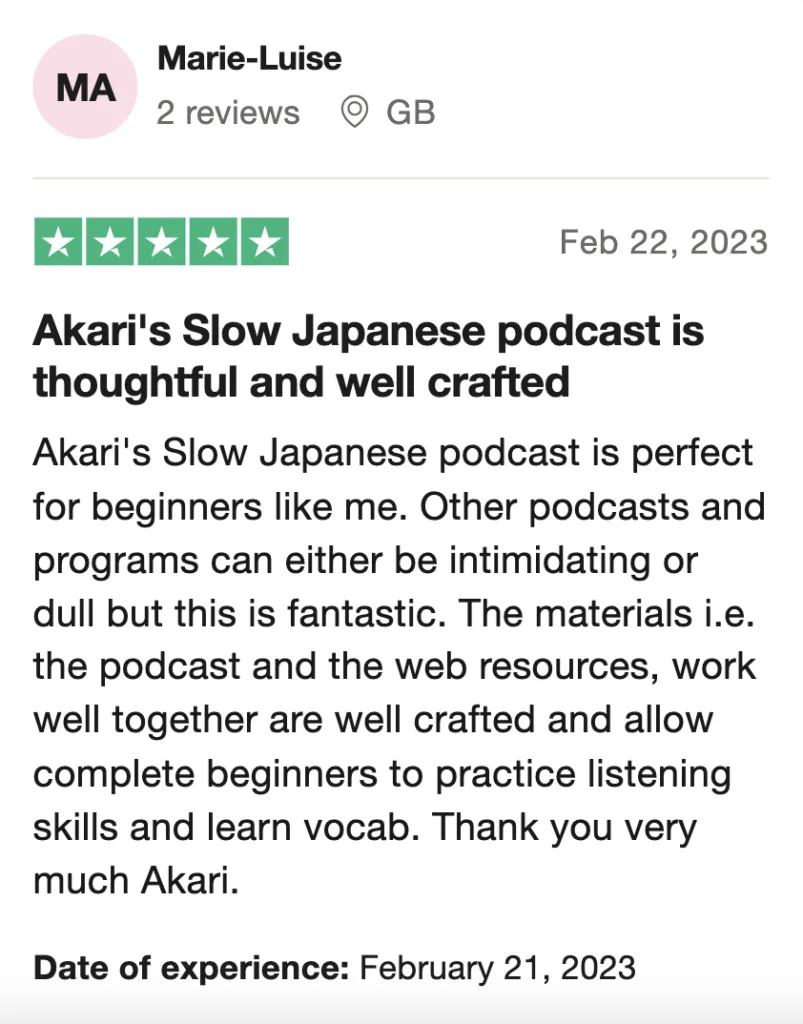 What People say about "Slow Japanese"